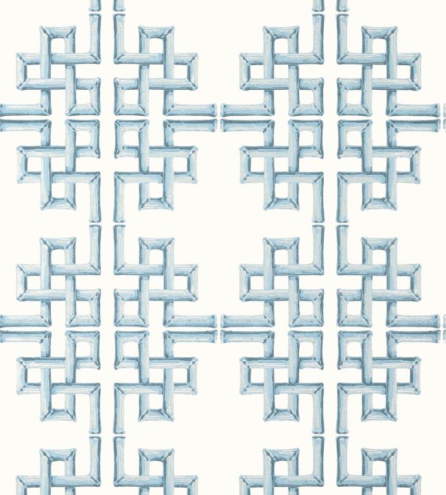 Boca Bamboo Wallpaper by Thibaut Spa Blue