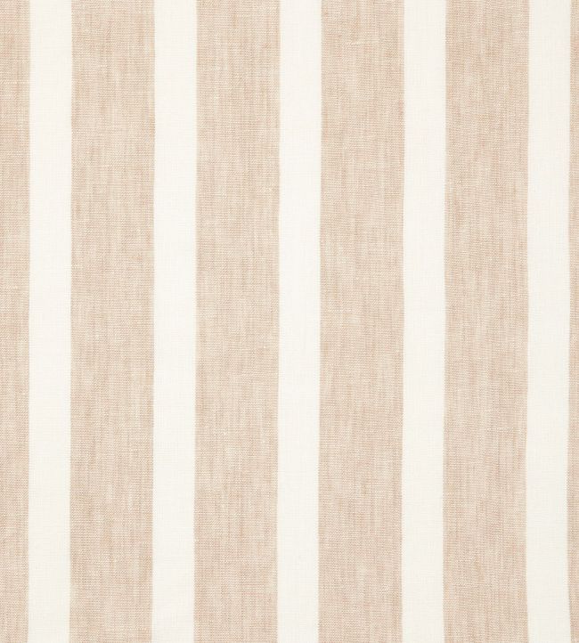 Bold Stripe Linen Fabric by Volga Linen Natural/White
