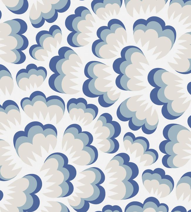 Bom Bom Wallpaper by Borastapeter Blue