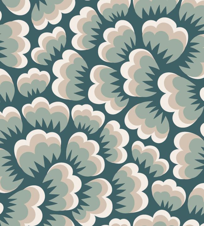 Bom Bom Wallpaper by Borastapeter Green