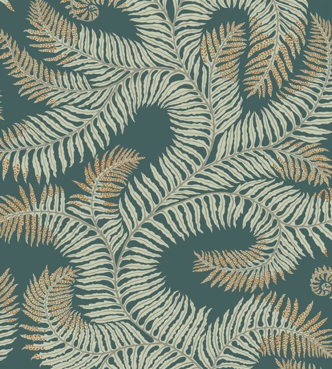 Bombe's Fernery Wallpaper by Josephine Munsey Teal