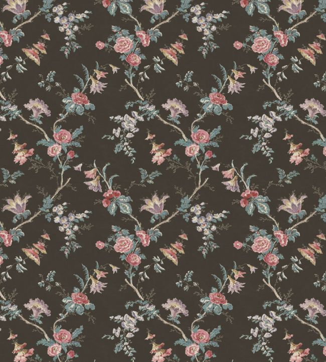 Boscobel Fabric by Nina Campbell Chocolate/Rose