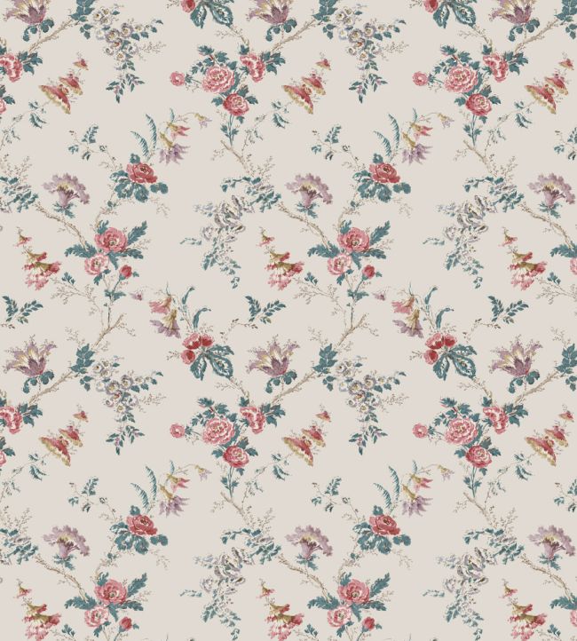 Boscobel Fabric by Nina Campbell Pink/Teal