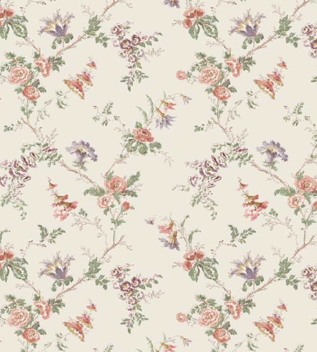 Boscobel Wallpaper by Nina Campbell Coral/Green