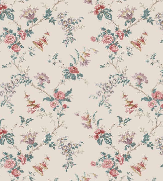 Boscobel Wallpaper by Nina Campbell Pink/Teal