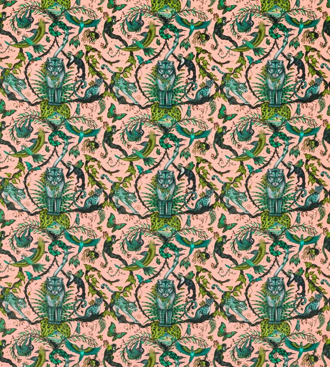Bosque Dreams Velvet Fabric by Clarke & Clarke Pink