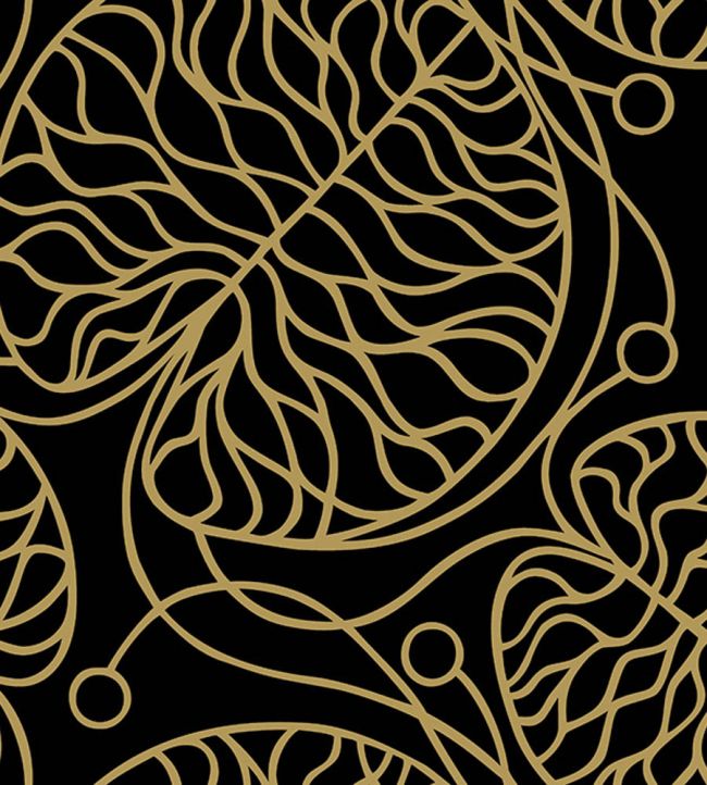 Bottna Metallic Wallpaper by Marimekko Black/Gold
