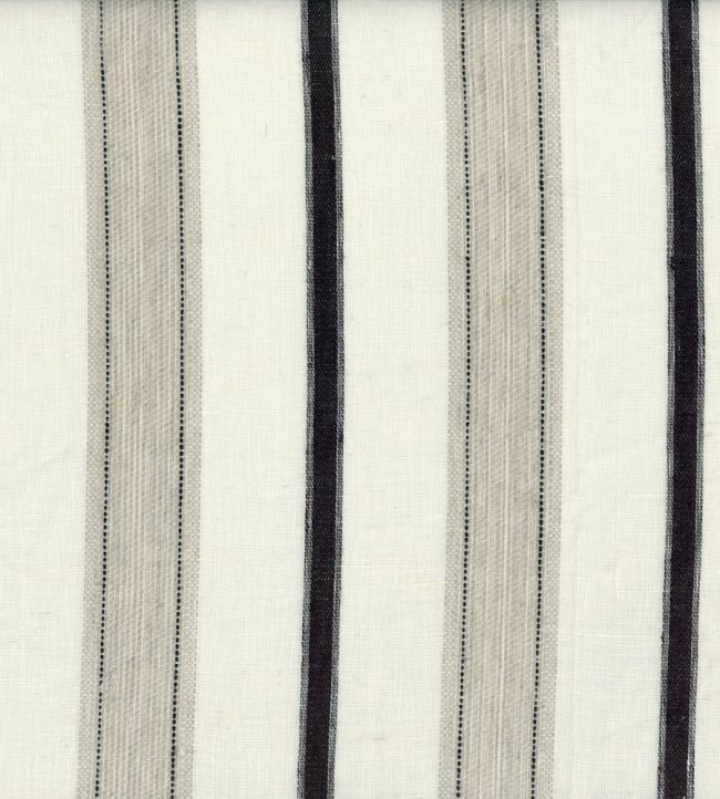 Boucle de Lin Fabric by Casamance Ecru noir