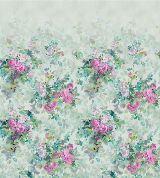 Bouquet de Roses Mural by Designers Guild Celadon