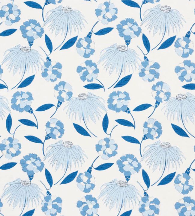 Bouquet Toss Fabric by Schumacher Afternoon Blue