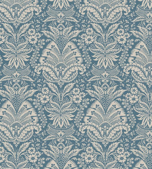 Bourton Damask Wallpaper by Nina Campbell Blue