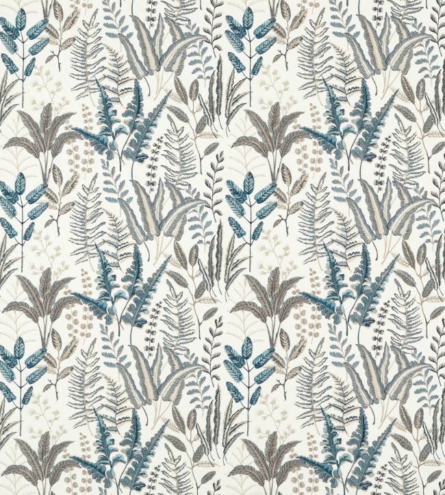Bracken Embroidered Fabric by Clarke & Clarke Denim