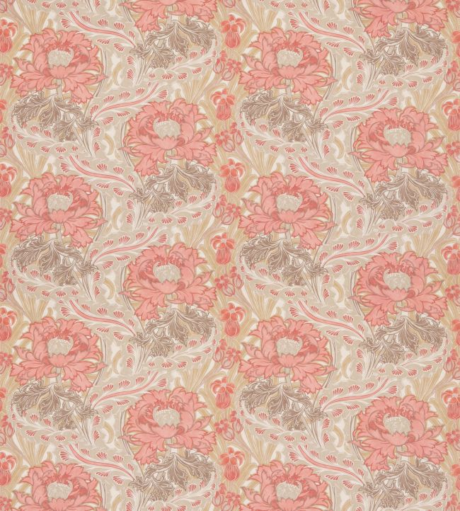 Brantwood Cotton Fabric by GP & J Baker Coral/Sand
