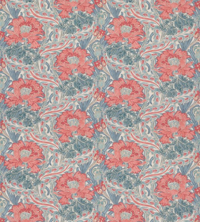 Brantwood Cotton Fabric by GP & J Baker Teal