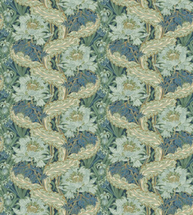 Brantwood Wallpaper by GP & J Baker Indigo/Teal