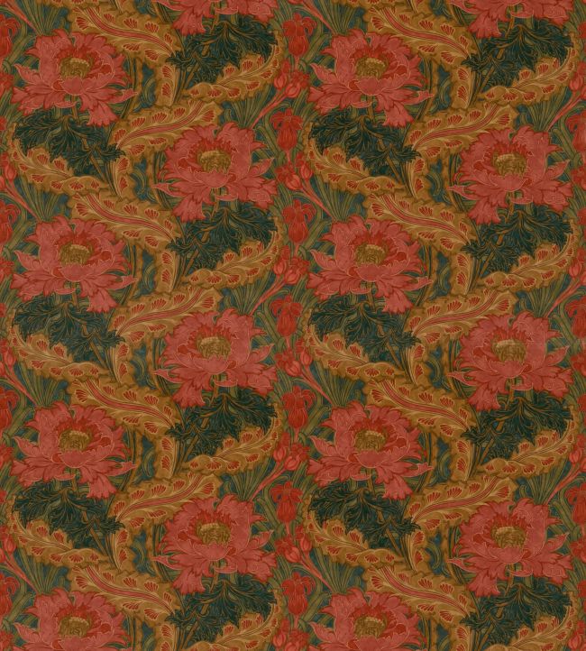 Brantwood Velvet Fabric by GP & J Baker Rose/Green