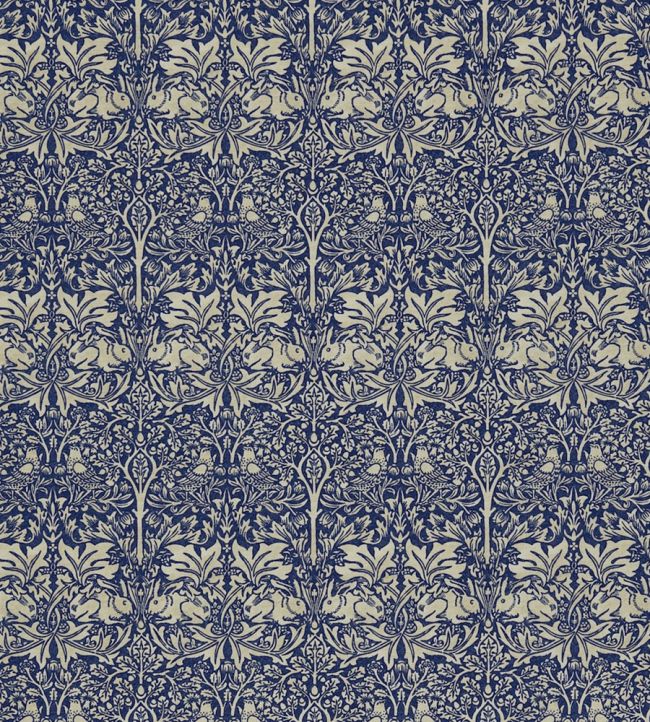 Brer Rabbit Fabric by Morris & Co Indigo/Vellum