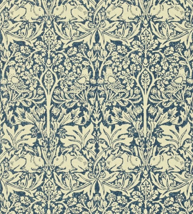 Brer Rabbit Wallpaper by Morris & Co Indigo/Vellum