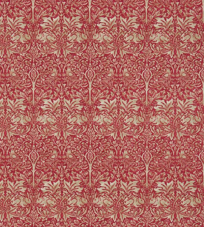 Brer Rabbit Fabric by Morris & Co Red/Hemp