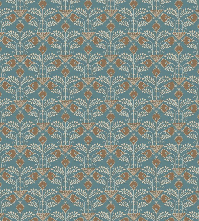 Brimble Wallpaper by Josephine Munsey Teal and Orange
