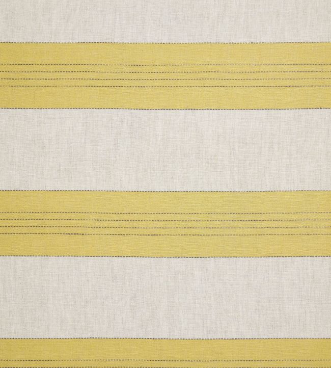 Broad Stripe Linen Fabric by Volga Linen Chinese Yellow/Natural