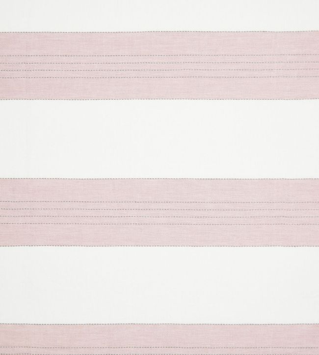Broad Stripe Linen Fabric by Volga Linen Tea Rose/White