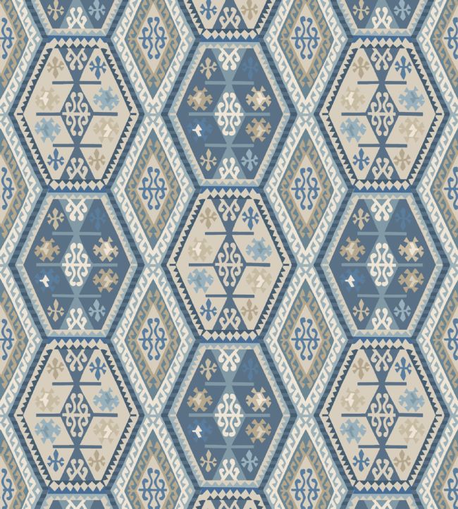 Buckland Wallpaper by Mulberry Home Blue