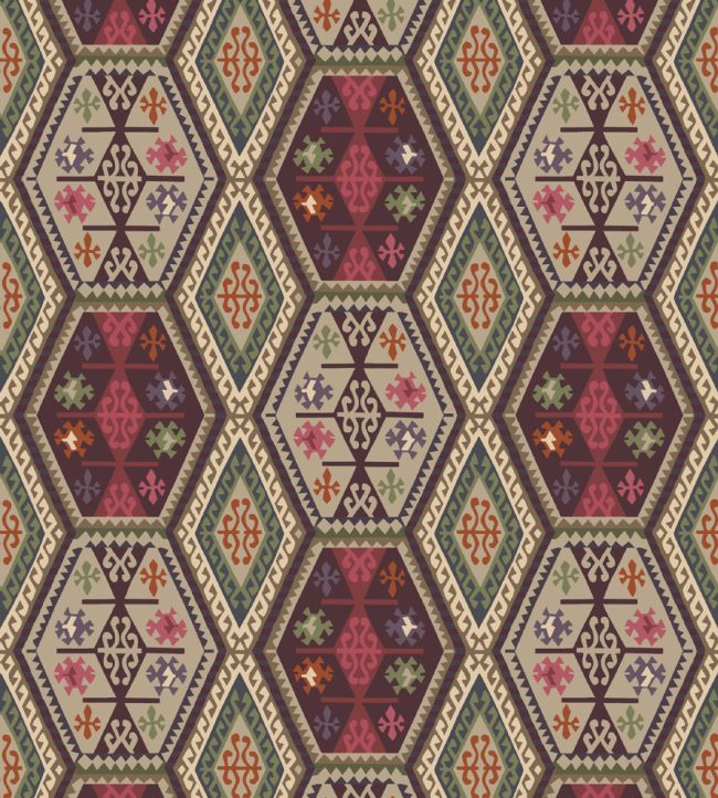 Buckland Wallpaper by Mulberry Home Red / Plum