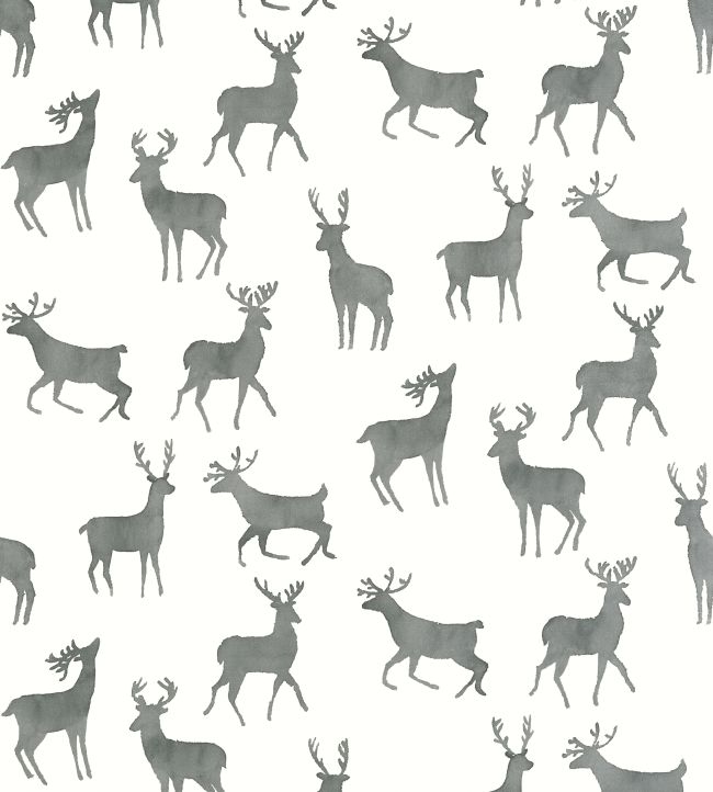 Bucks Wallpaper by Thibaut Basalt Black