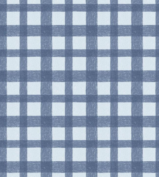 Buffalo Plaid Wallpaper by Woodchip & Magnolia Denim Blue