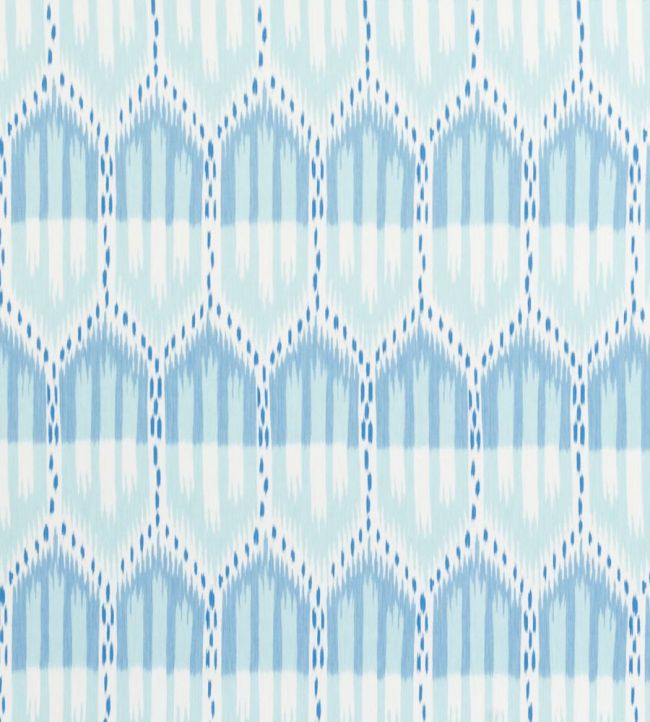 Bukhara Ikat Fabric by Schumacher Sky And Aqua