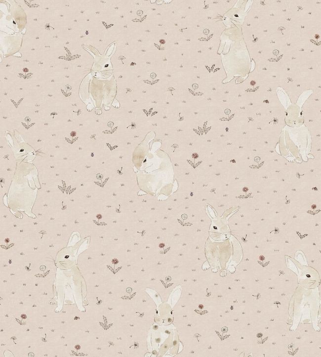 Bunny Field Wallpaper by Rebel Walls Pink