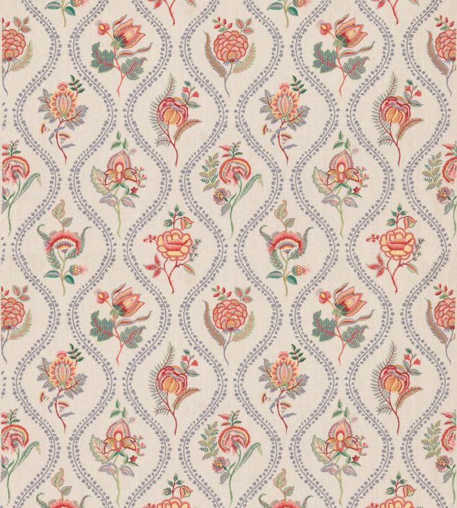 Burford Embroidery Fabric by GP & J Baker Blue/Red