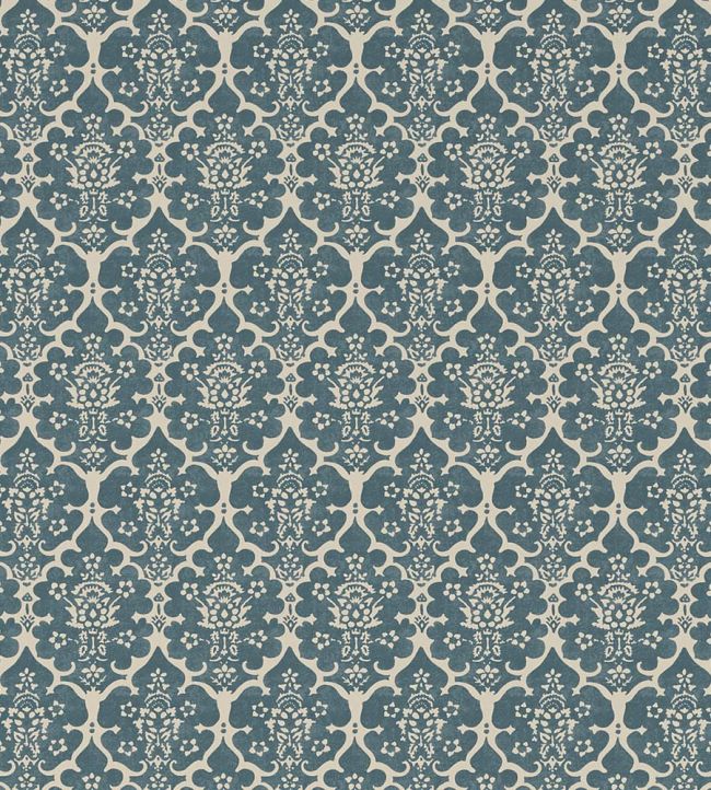 Burley Wallpaper by Schumacher Peacock Blue
