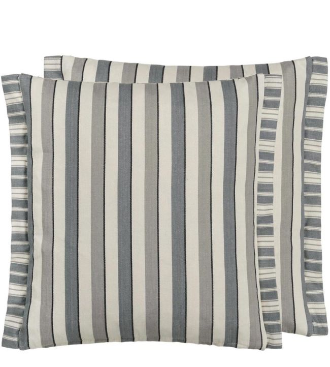 Burlington Stripe Cushion 43 x 43cm by Designers Guild Charcoal