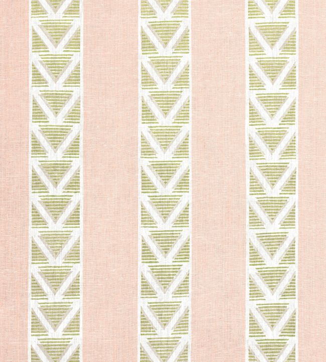 Burton Stripe Fabric by Anna French Blush and Green