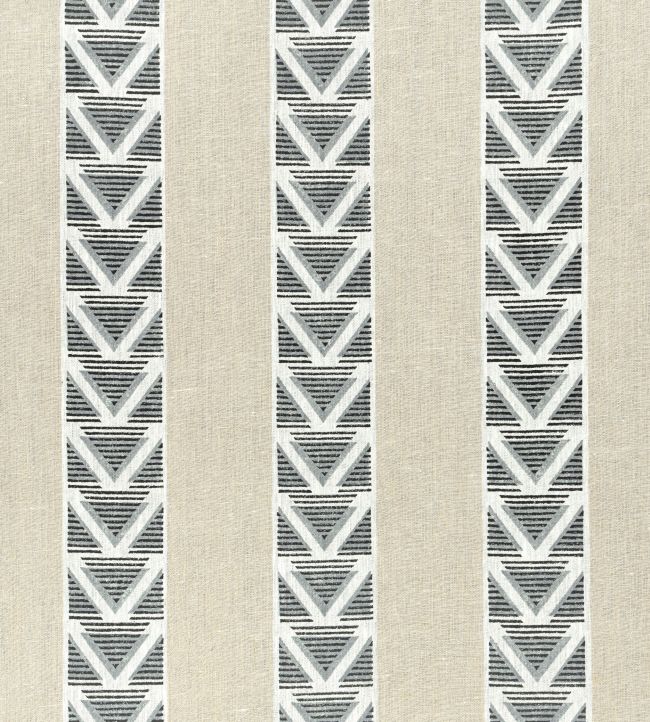 Burton Stripe Fabric by Anna French Linen and Black