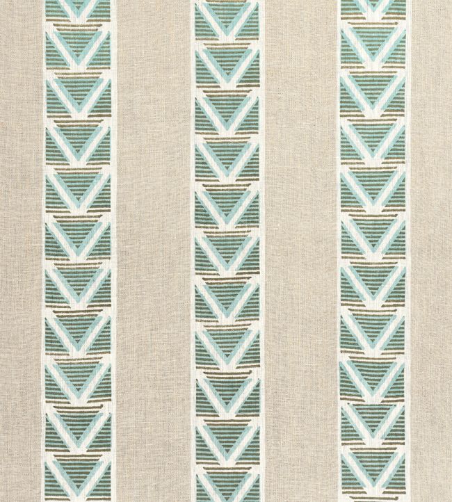 Burton Stripe Fabric by Anna French Linen and Turquoise
