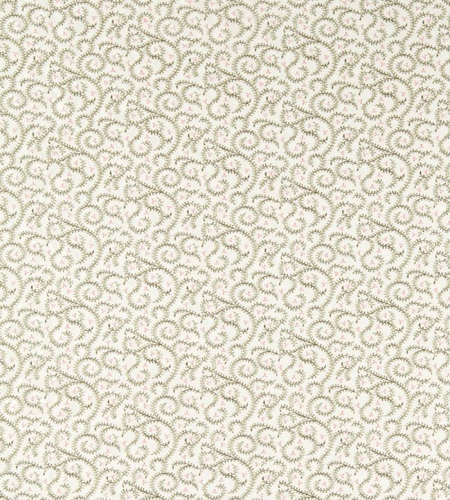 Buta Embroidery Fabric by Clarke & Clarke Sage/Blush