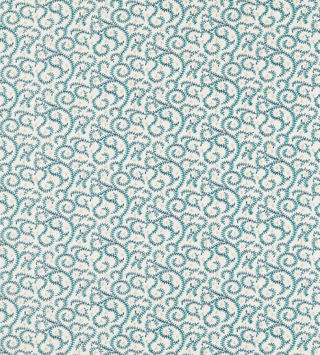 Buta Embroidery Fabric by Clarke & Clarke Teal