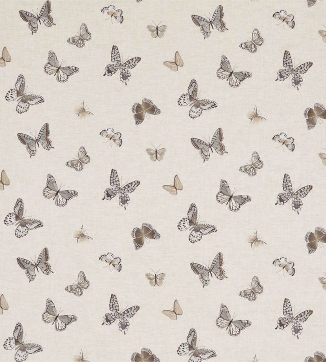 Butterfly Embroidery Fabric by Sanderson Charcoal/Walnut