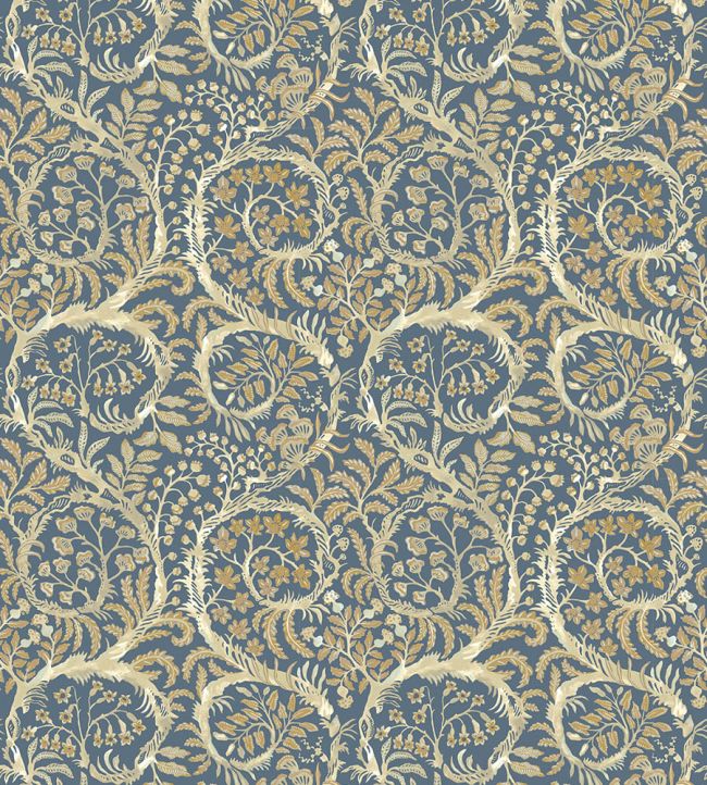 Butterow Wallpaper by Josephine Munsey Bude Blue
