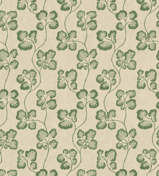 Cabbage Check Wallpaper by Josephine Munsey Brookes Green and Edge Sand