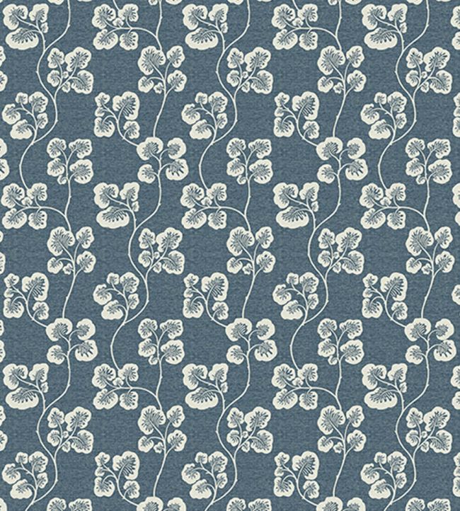 Cabbage Check Fabric by Josephine Munsey Dark Blue