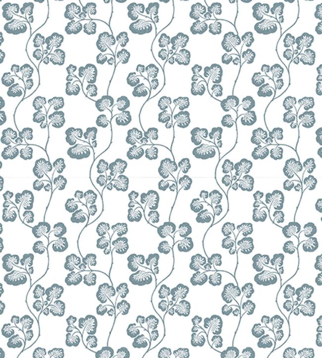 Cabbage Check Fabric by Josephine Munsey Mid Blue
