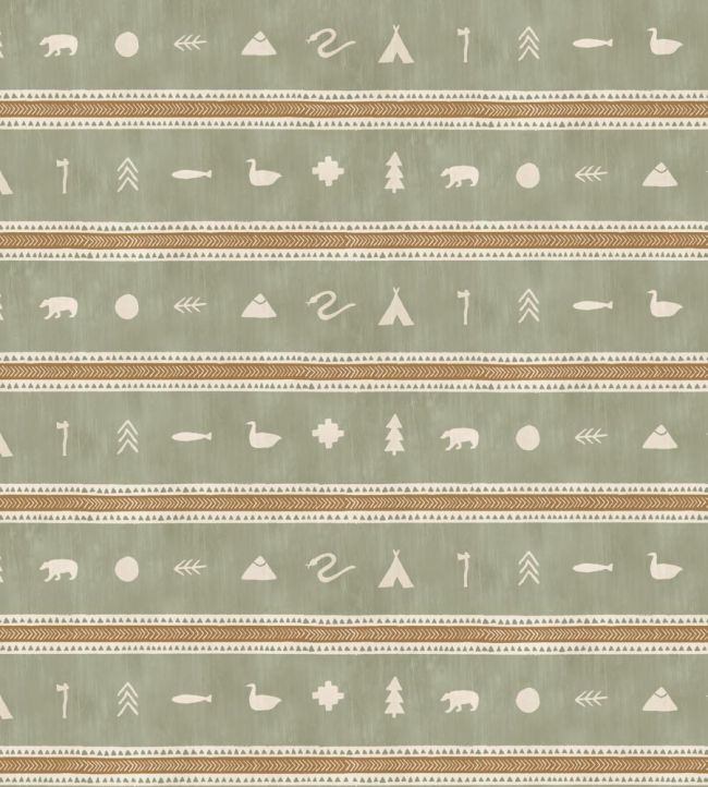 Cabin Stripe Wallpaper by DADO Khaki
