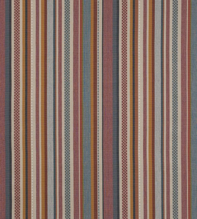 Cabrera Stripe Fabric by Jane Churchill Red/Blue
