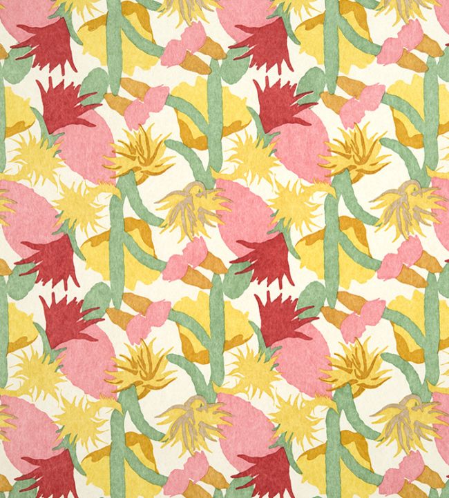 Cactus Flower Wallpaper by Christopher Farr Cloth Fuchsia