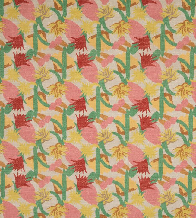 Cactus Flower Performance Fabric by Christopher Farr Cloth Limone