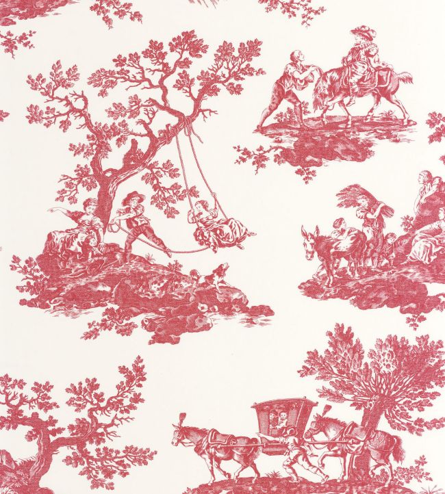 Cadence Wallpaper by Casadeco Rouge Grenat